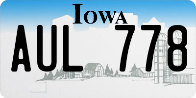 IA license plate AUL778