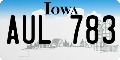IA license plate AUL783