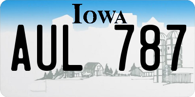 IA license plate AUL787