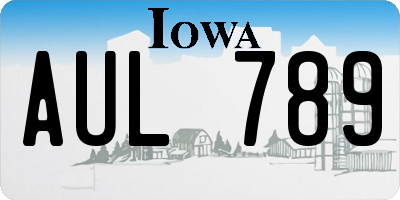 IA license plate AUL789