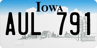 IA license plate AUL791