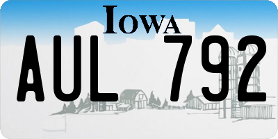 IA license plate AUL792