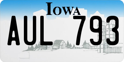 IA license plate AUL793