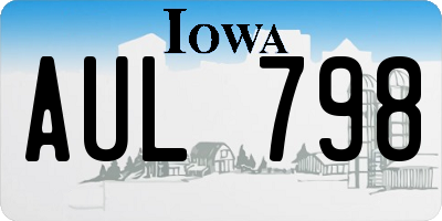 IA license plate AUL798