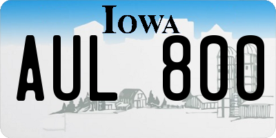 IA license plate AUL800
