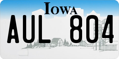 IA license plate AUL804