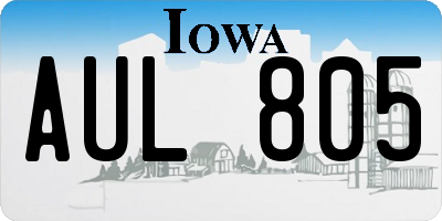 IA license plate AUL805