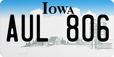 IA license plate AUL806
