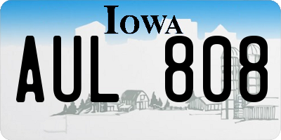 IA license plate AUL808