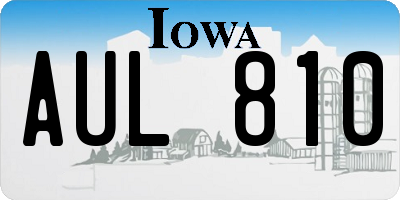 IA license plate AUL810