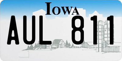 IA license plate AUL811