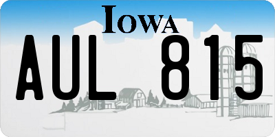 IA license plate AUL815