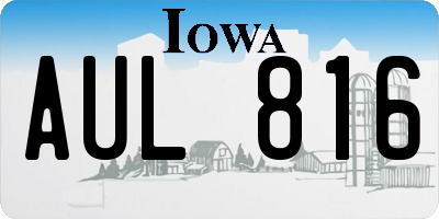 IA license plate AUL816
