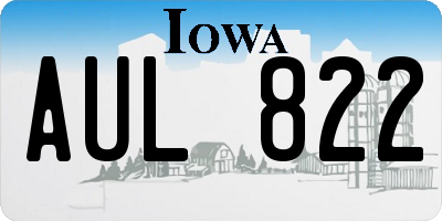 IA license plate AUL822