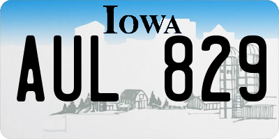 IA license plate AUL829