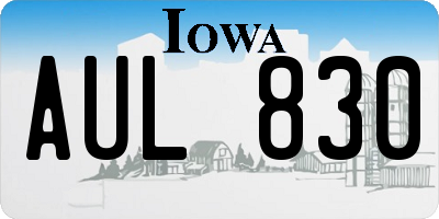 IA license plate AUL830