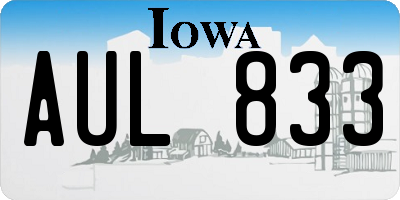 IA license plate AUL833