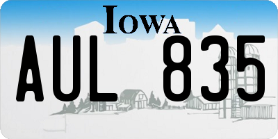 IA license plate AUL835