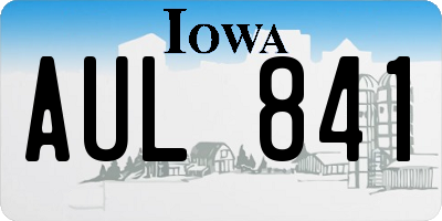 IA license plate AUL841