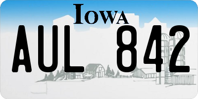 IA license plate AUL842