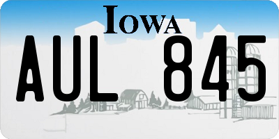 IA license plate AUL845