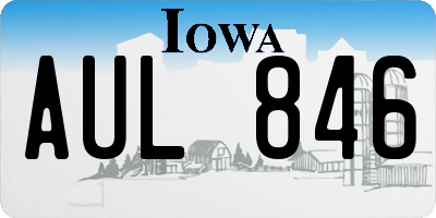 IA license plate AUL846