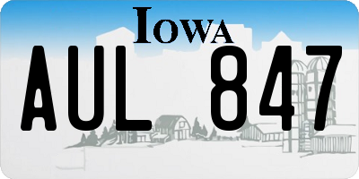 IA license plate AUL847