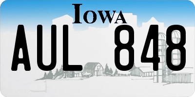 IA license plate AUL848