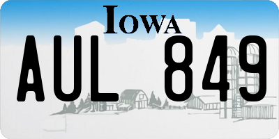 IA license plate AUL849