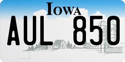 IA license plate AUL850