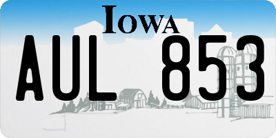 IA license plate AUL853