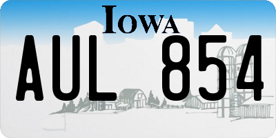 IA license plate AUL854