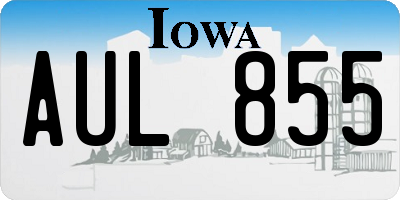 IA license plate AUL855