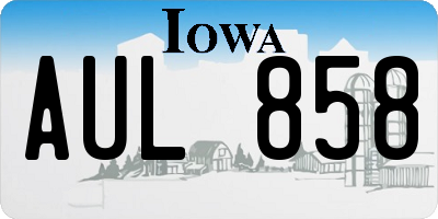 IA license plate AUL858