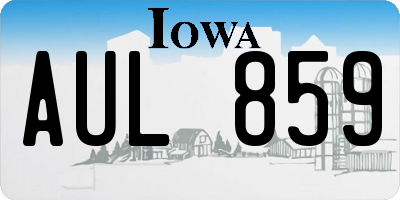 IA license plate AUL859