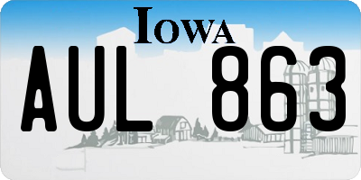 IA license plate AUL863
