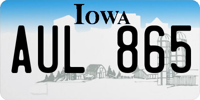 IA license plate AUL865