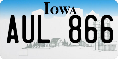 IA license plate AUL866