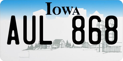 IA license plate AUL868