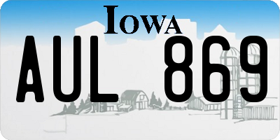 IA license plate AUL869