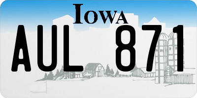 IA license plate AUL871