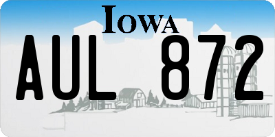 IA license plate AUL872