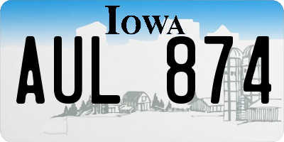 IA license plate AUL874