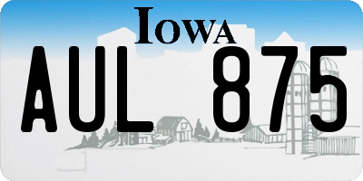 IA license plate AUL875