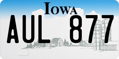 IA license plate AUL877