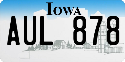 IA license plate AUL878