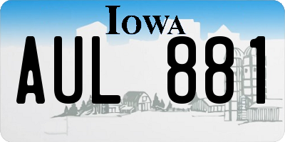 IA license plate AUL881