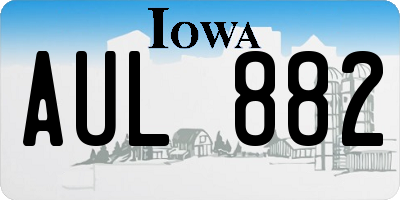 IA license plate AUL882