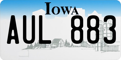 IA license plate AUL883