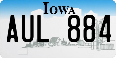 IA license plate AUL884